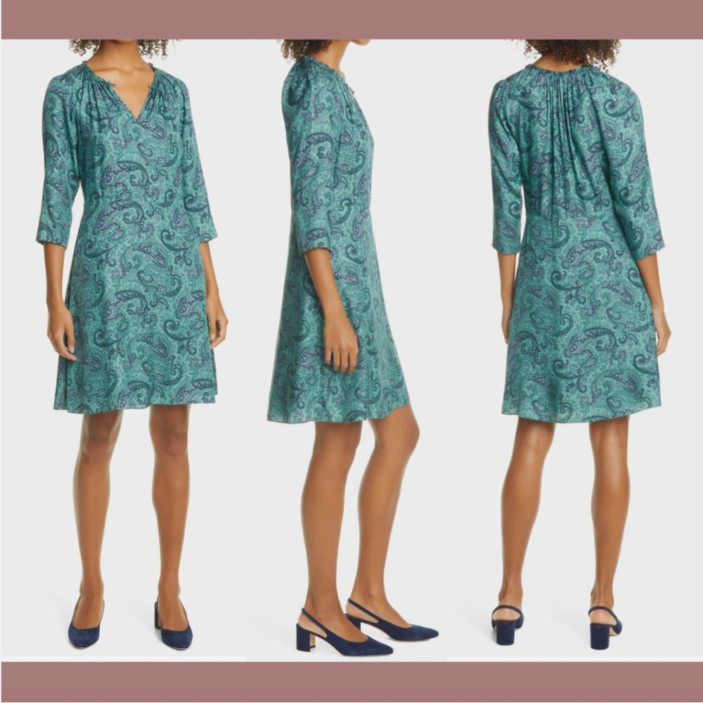 NEW Tailored Rebecca Taylor Margaux Paisley Silk Blend Shift Dress [ SZ 2 ] 6156